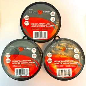 South Bend Monofilament Fishing Line 3 Spools of 50 lbs Test 110 Yards Ea